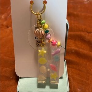 Colorful Beaded Keychain with Initial Charm